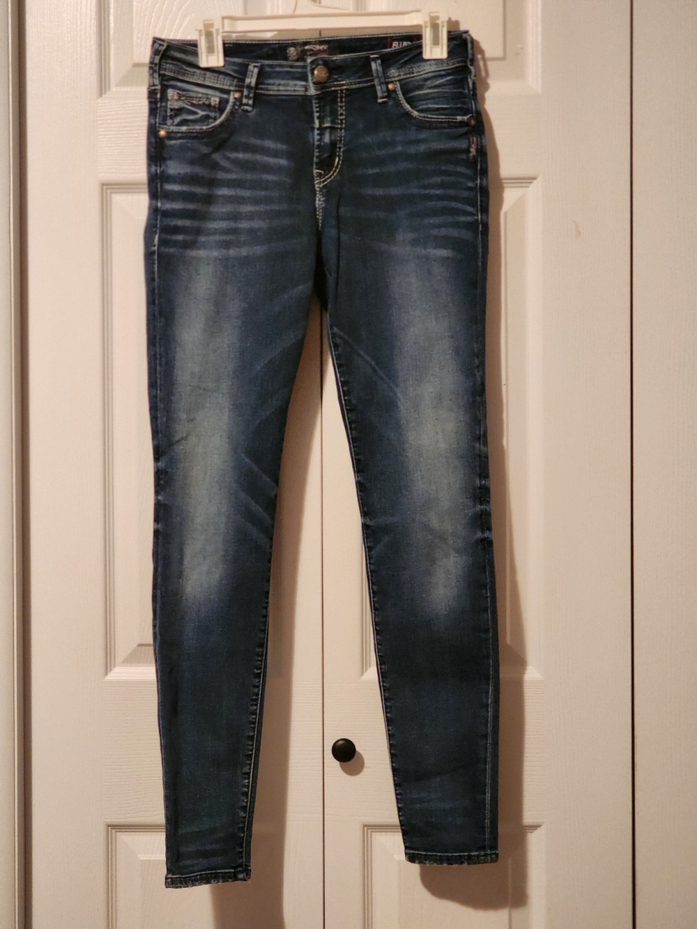 Silver Jeans Women's Dark Blue Skinny Jeans with Fading 30x31 - Picture 3 of 14
